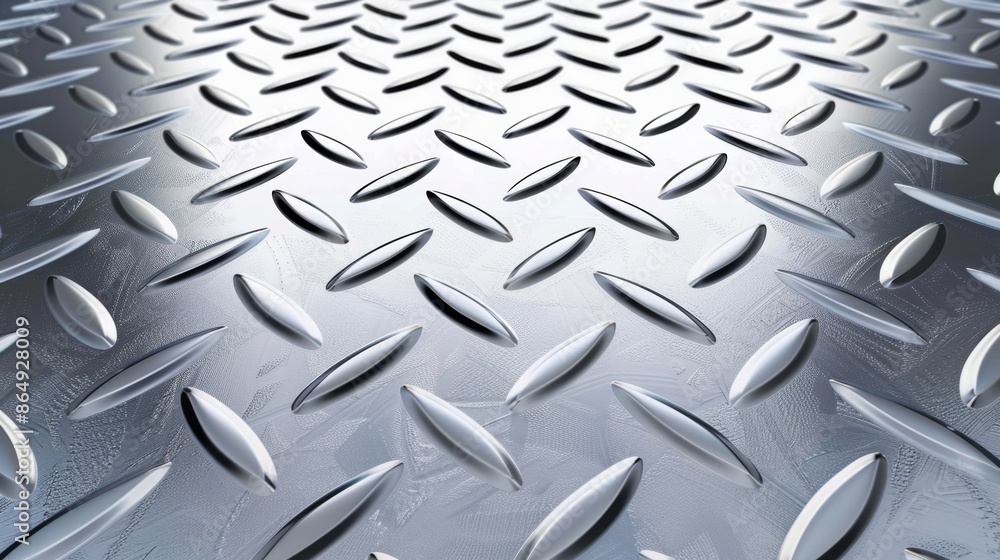 Fototapeta premium Shiny metal diamond plate with industrial texture