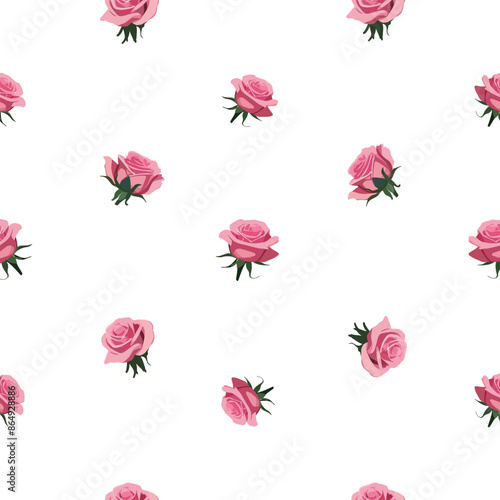 pattern with pink flowers roses. Sophisticated beauty of roses