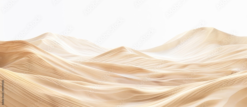 Fototapeta premium Isolated sand dunes set against a white backdrop