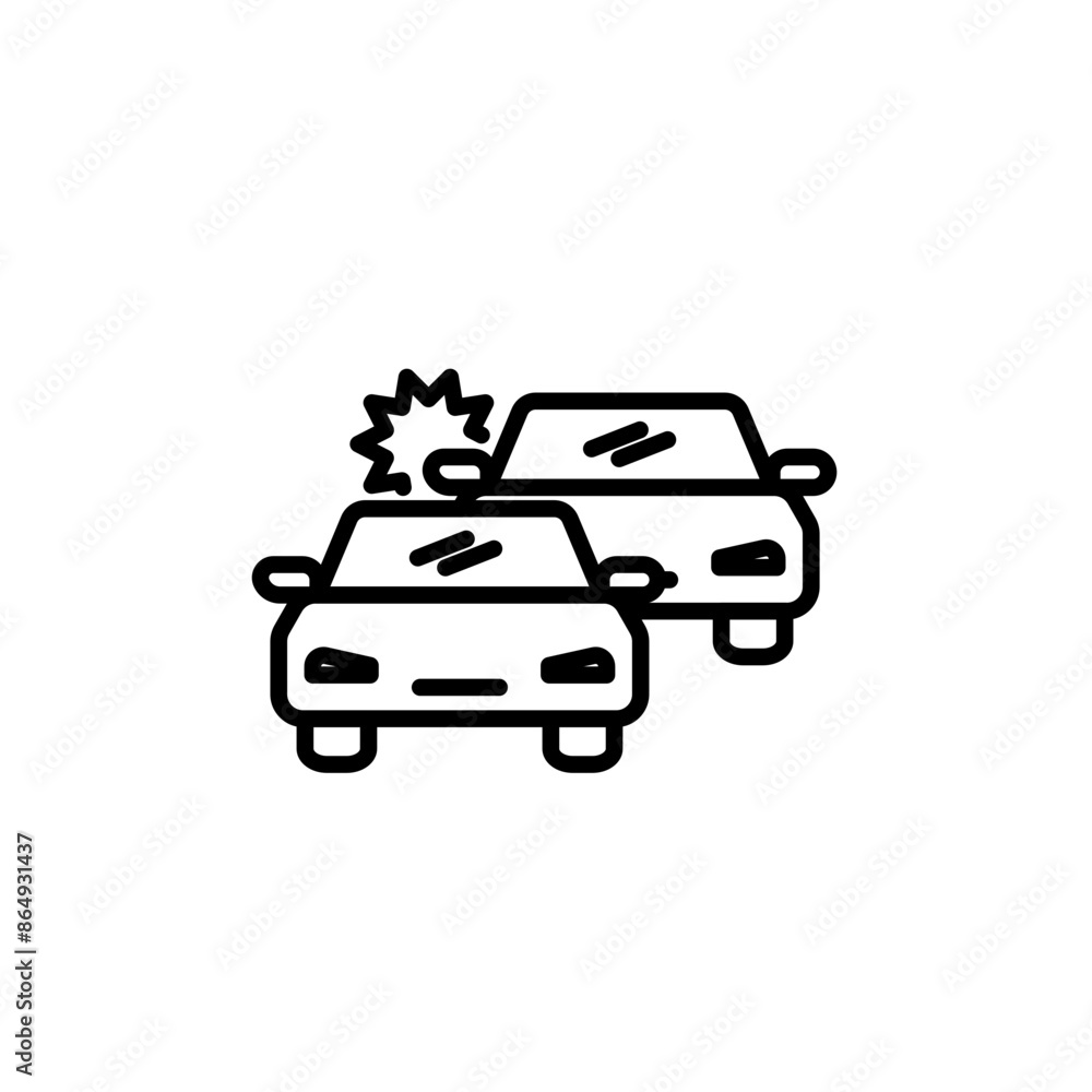 Car Accident Crash Icon for Auto Insurance Claims Car Accident Crash Icon for Auto Insurance Claims