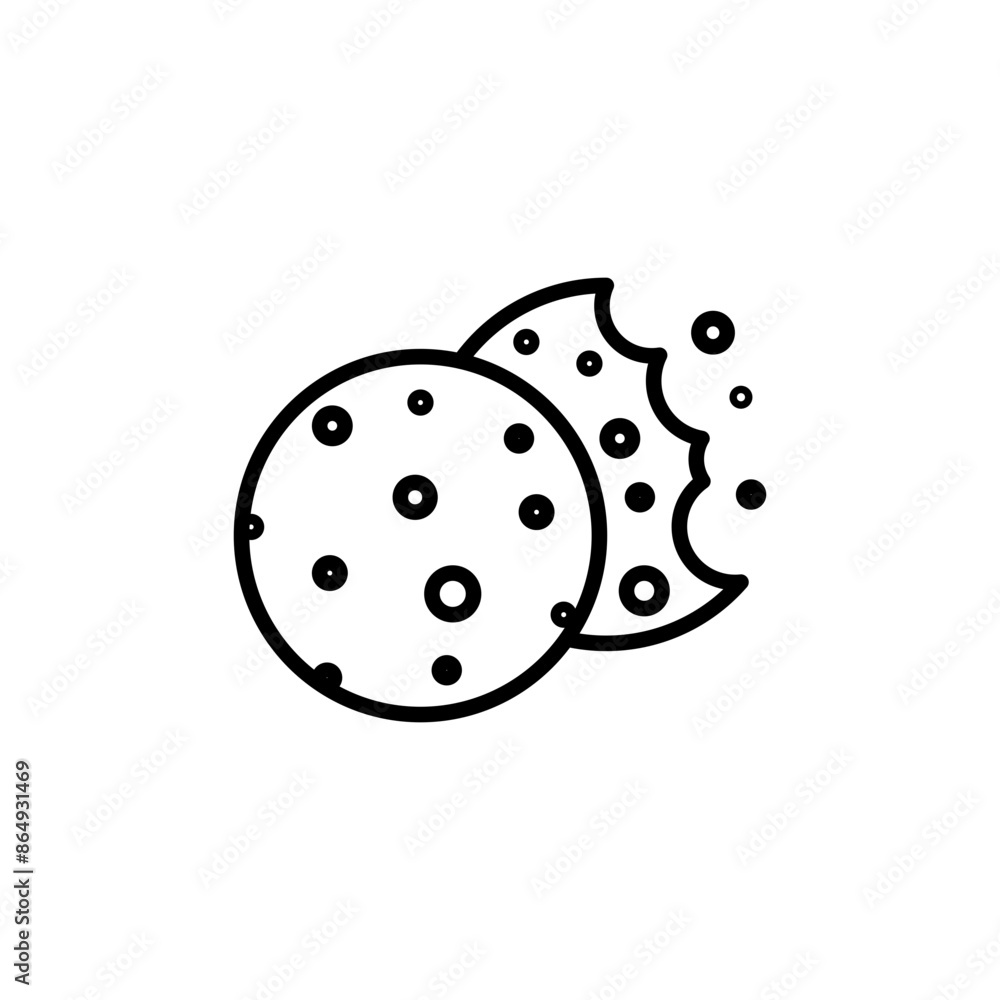 Sweet Cookie Icon for Bakery Shops Sweet Cookie Icon for Bakery Shops