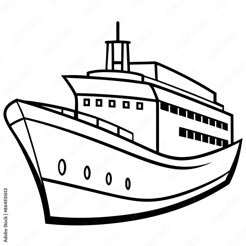 ship outline coloring book page line art illustration digital drawing ship outline coloring book page line art illustration digital drawing