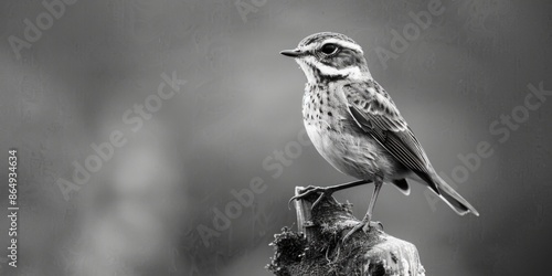 A small black bird perched on a branch in a natural setting