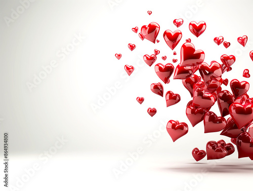 White Valentine's Day background with hearts