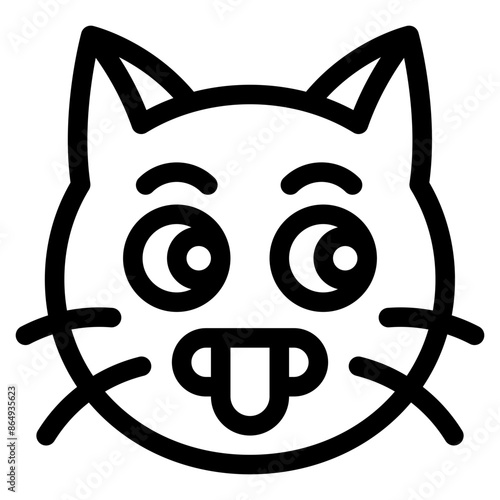 Vector Icon Heated, Cat, Animal, Expression, Cat Emoji