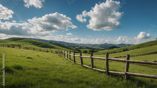 peaceful countryside background with rolling green hills