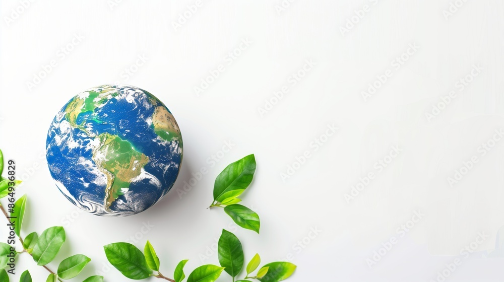 Earth Day Concept with Copy Space on White Background Earth Day Concept with Copy Space on White Background