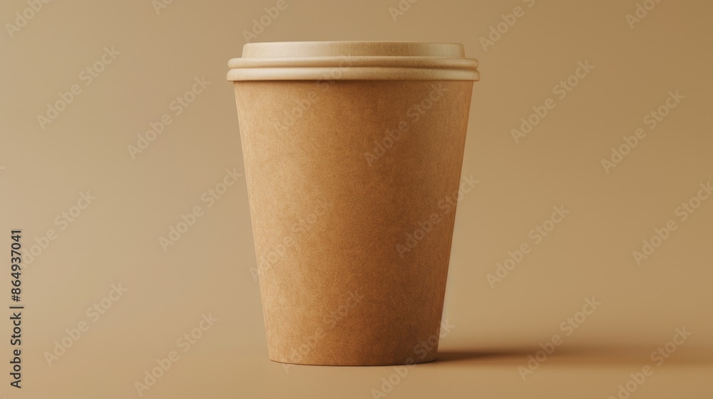 A paper cup with a lid sitting on a table, perfect for holding hot or cold beverages A paper cup with a lid sitting on a table, perfect for holding hot or cold beverages