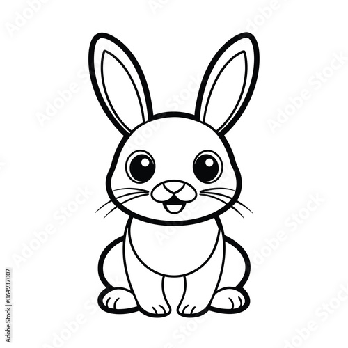 Cartoon Rabbit Sitting Vector Illustration