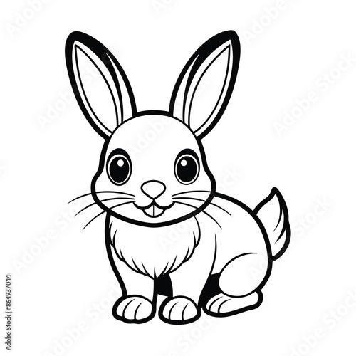 Cartoon Rabbit Sitting Vector Illustration