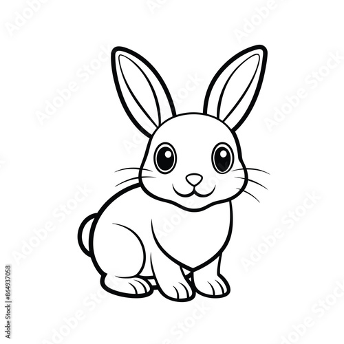Cartoon Rabbit Sitting Vector Illustration