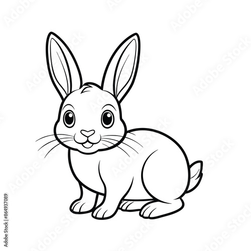 Cartoon Rabbit Sitting Vector Illustration