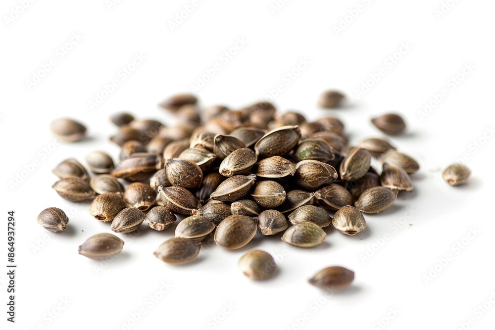 A pile of seeds scattered on a white surface A pile of seeds scattered on a white surface