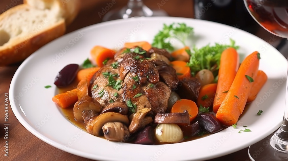 Beef Bourguignon with Carrots and Mushrooms Beef Bourguignon with Carrots and Mushrooms
