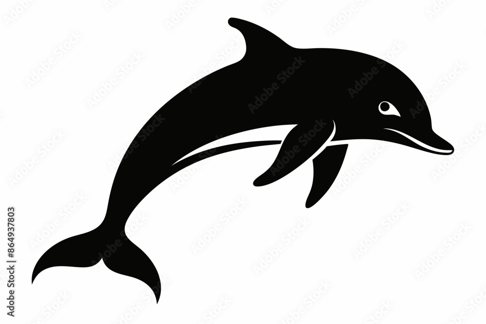 Dolphin fish silhouette vector, A Dolphin vector silhouette isolated on a white background Dolphin fish silhouette vector, A Dolphin vector silhouette isolated on a white background