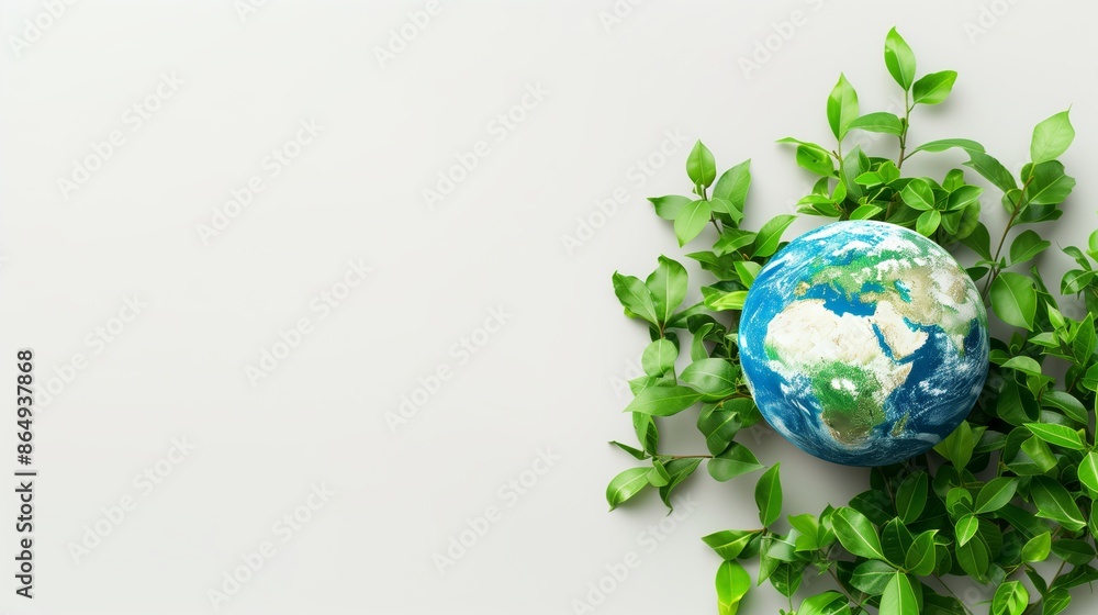 Earth Day Concept with Copy Space on White Background Earth Day Concept with Copy Space on White Background