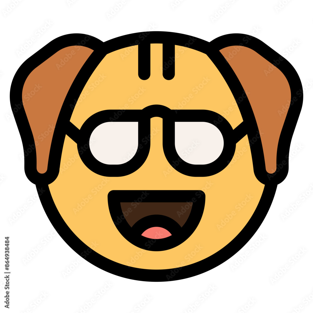 Vector Icon Cool, Dog, Animal, Wildlife, Dog Emoji Vector Icon Cool, Dog, Animal, Wildlife, Dog Emoji
