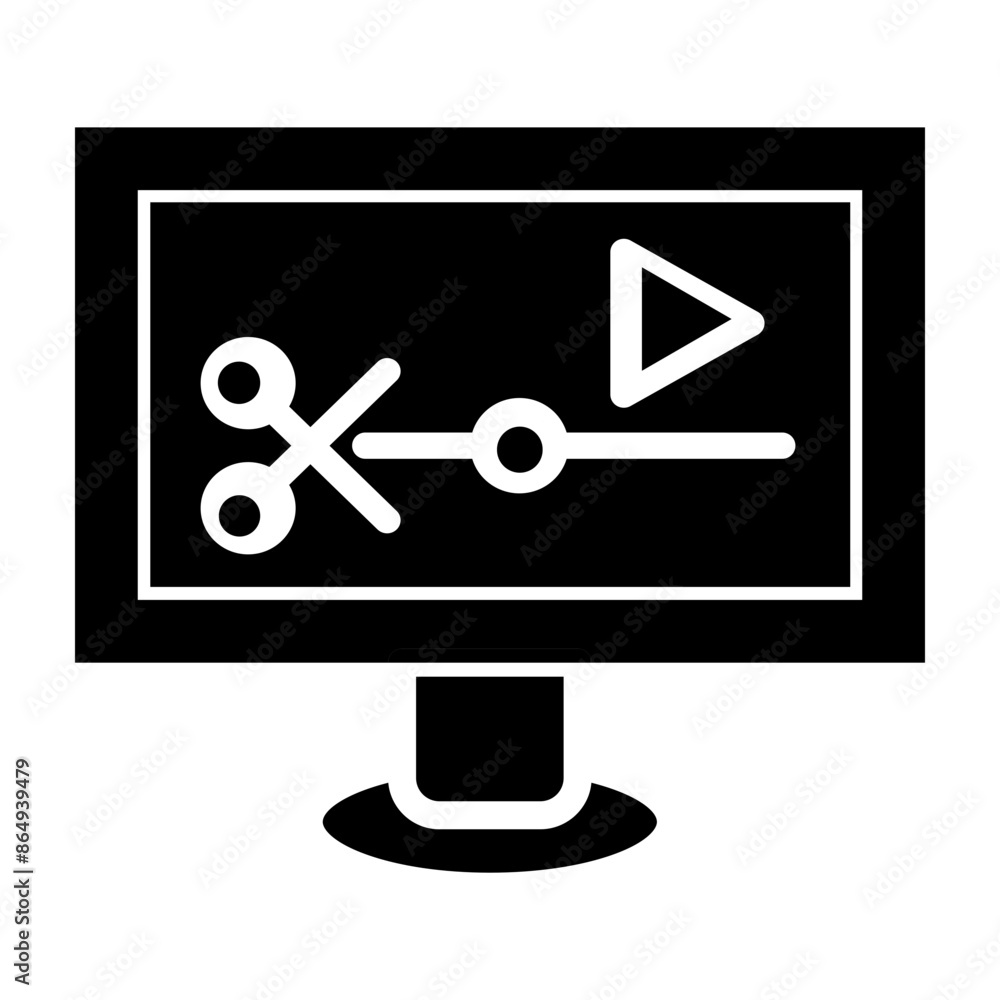 Motion Graphics Vector Glyph Icon Design
