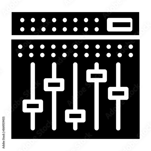 Audio Mixing Vector Glyph Icon Design