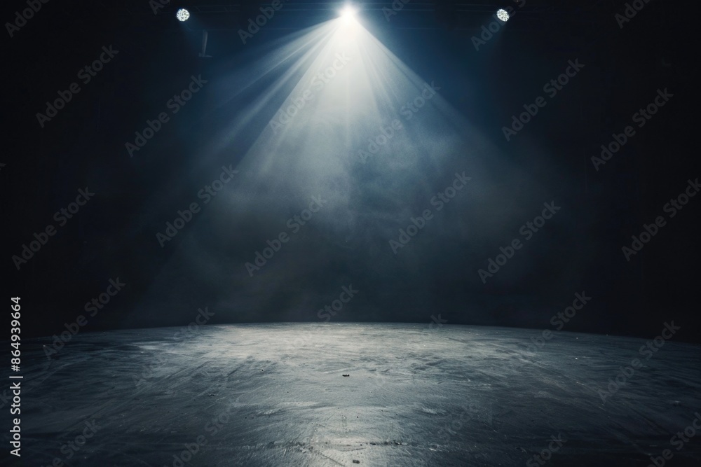A dark room lit by bright ceiling lights A dark room lit by bright ceiling lights