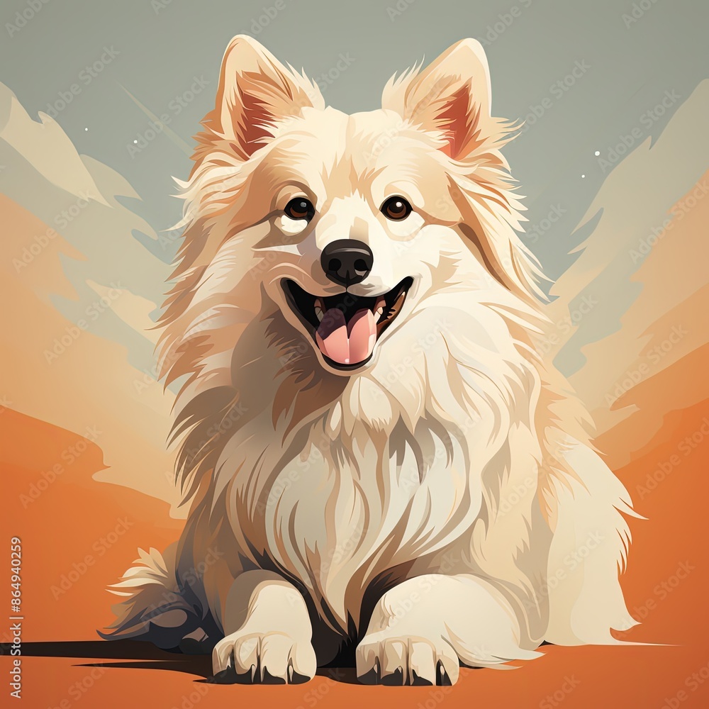 Vector Illustration of a Dog in Flat Style with Light Palette Vector Illustration of a Dog in Flat Style with Light Palette