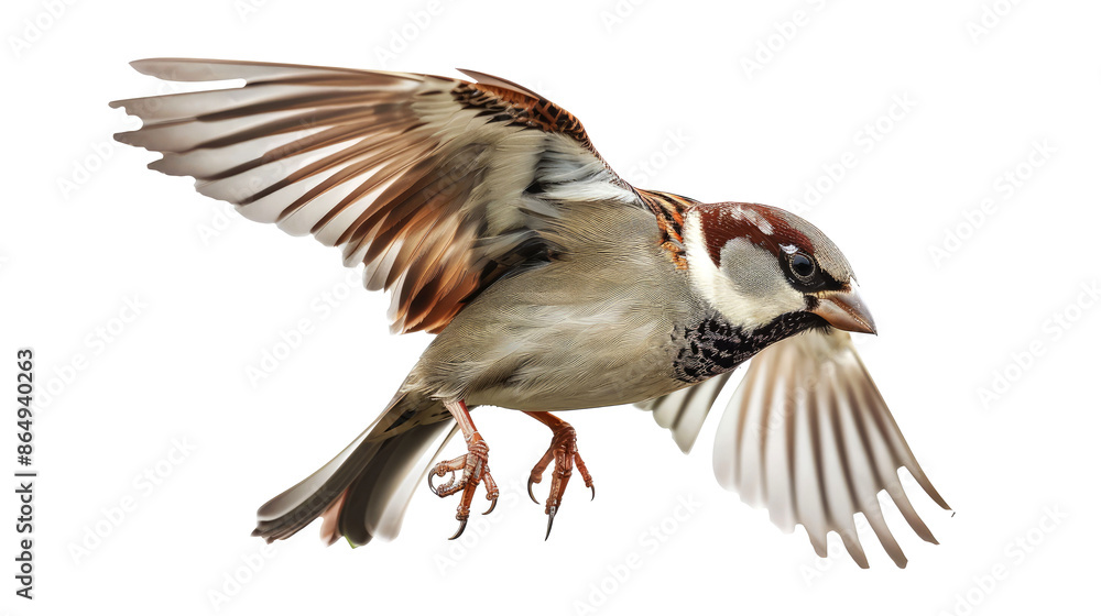 Fototapeta premium bird flaying isolated on white background