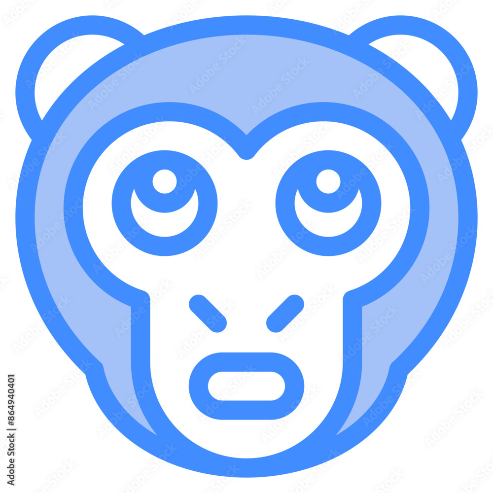 Fototapeta premium Vector Icon Bored, Monkey, Animal, Wildlife, Pet