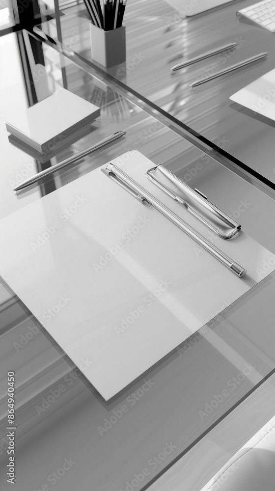 Modern office desk with documents and pen. Modern office desk with documents and pen.