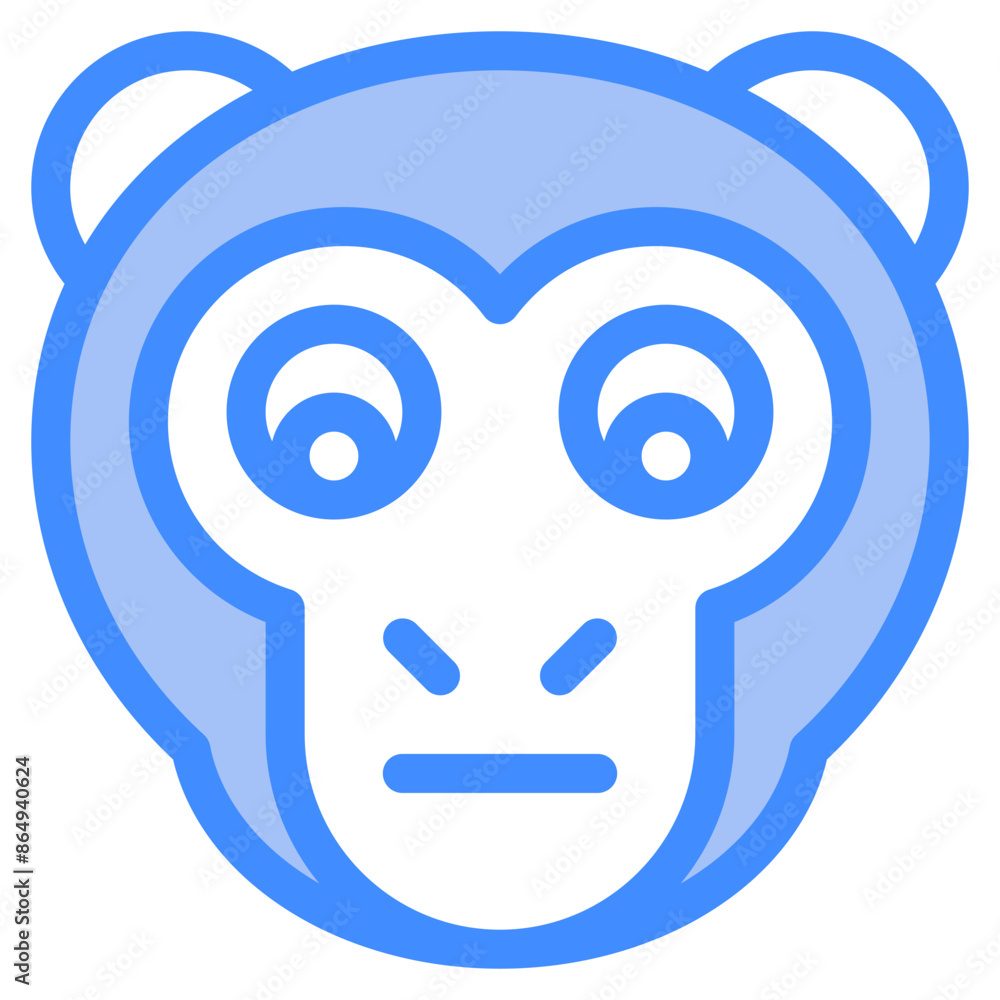 Fototapeta premium Vector Icon Tired, Monkey, Animal, Wildlife, Pet