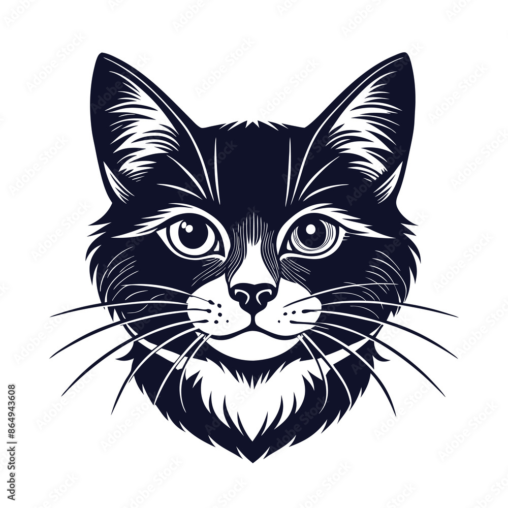 Cat pet sticker Vector Illustration. Cat pet sticker Vector Illustration.
