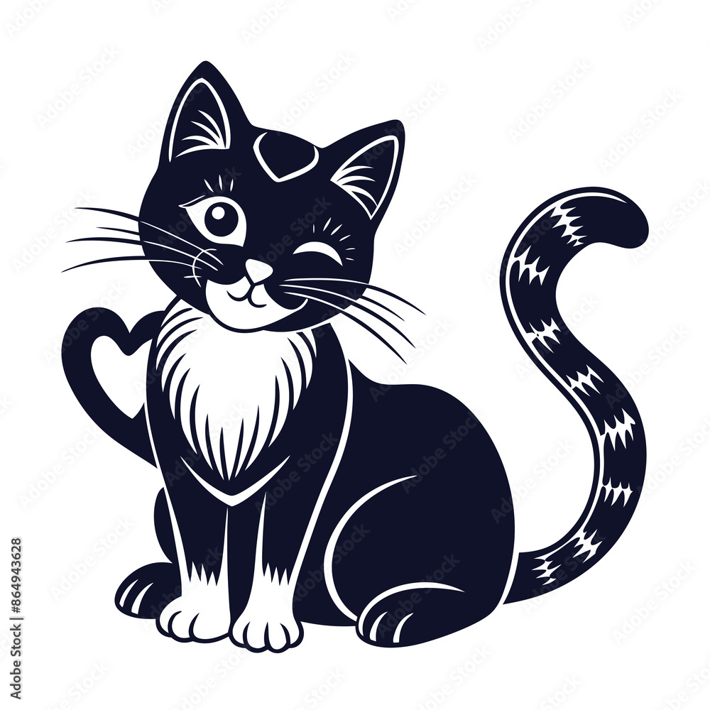 Cat pet sticker Vector Illustration. Cat pet sticker Vector Illustration.