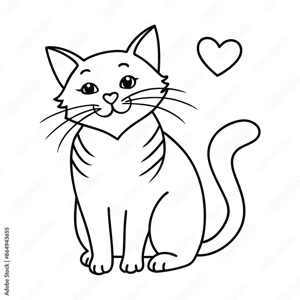 Obraz premium Cat pet sticker Vector Illustration.