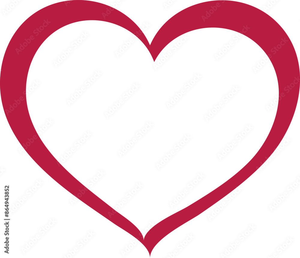 Red heart outline isolated on white background. Flat vector illustration. Red heart outline isolated on white background. Flat vector illustration.