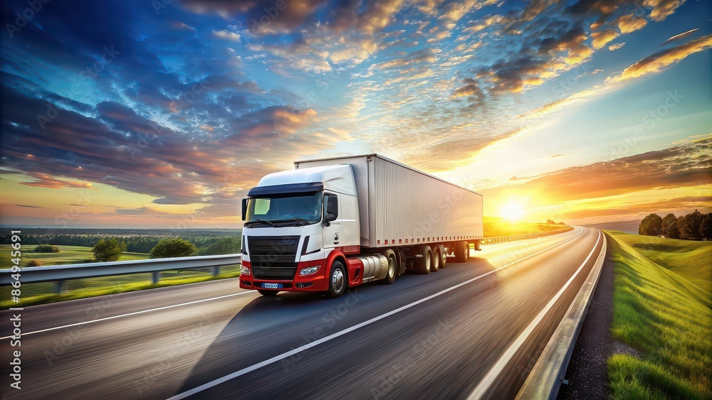 Highway background with a truck in fast motion , transportation, speed, trucking, freeway, highway, vehicle Highway background with a truck in fast motion , transportation, speed, trucking, freeway, highway, vehicle