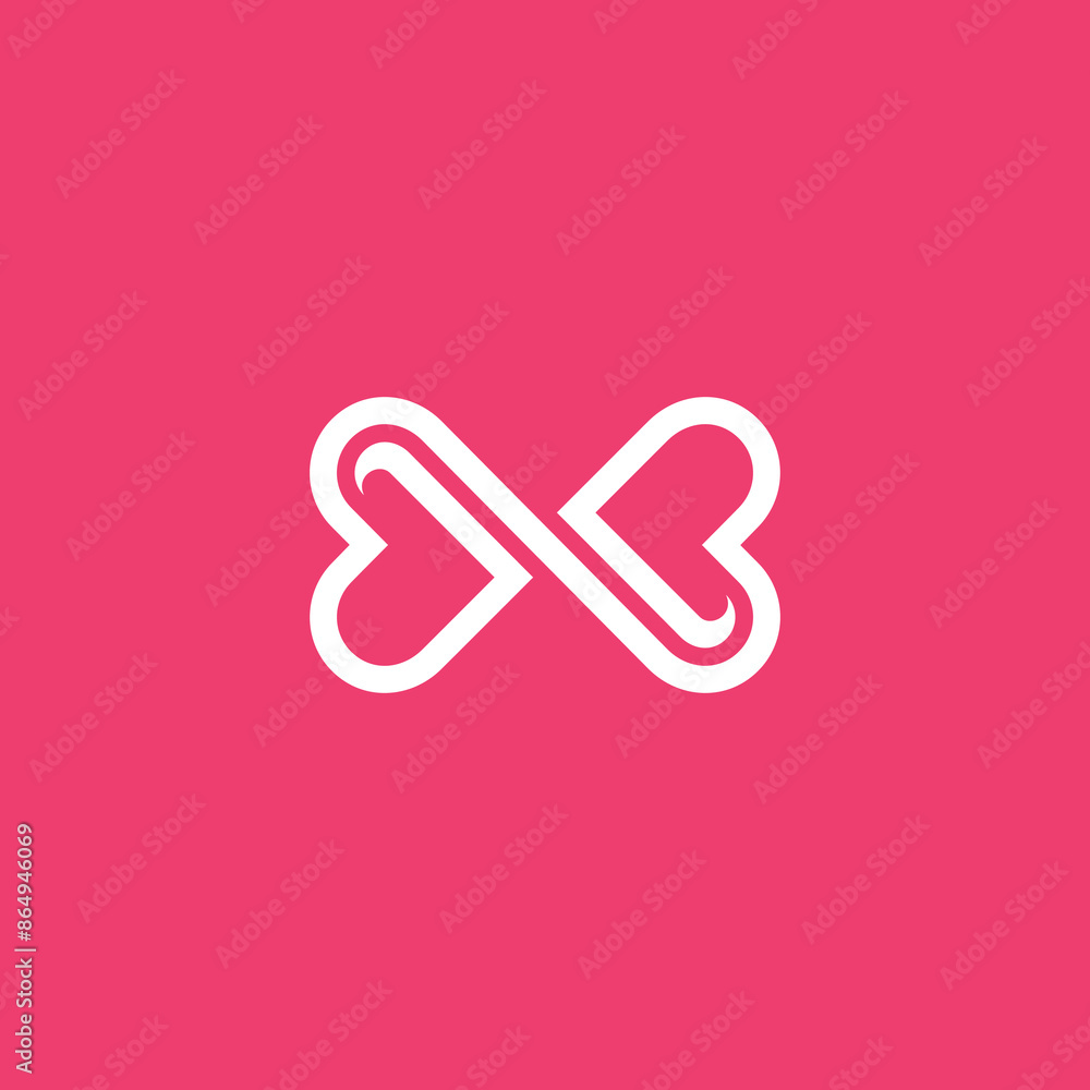 Infinity Hearts symbol logo vector design template Infinity Hearts symbol logo vector design template