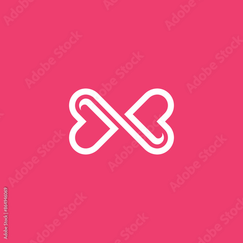 Infinity Hearts symbol logo vector design template