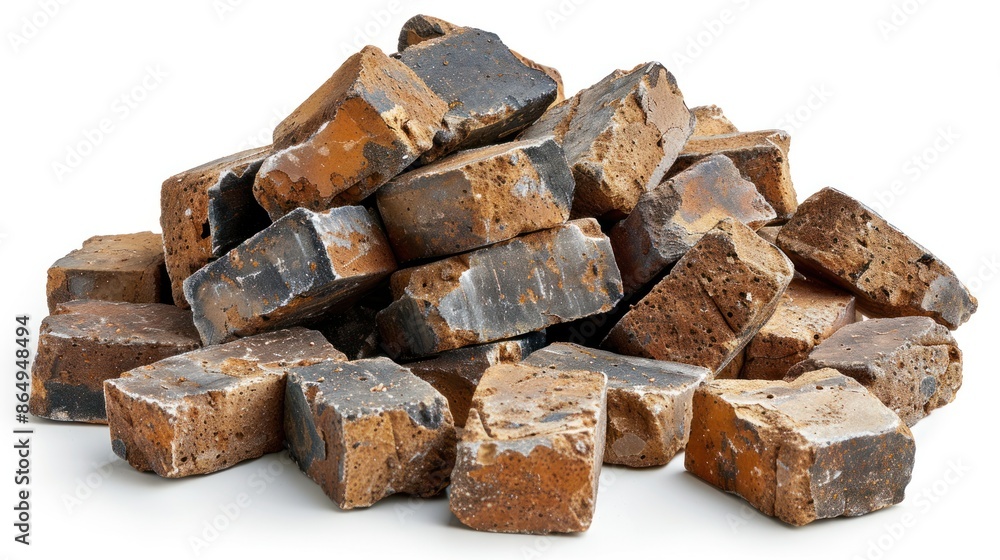 Big pile of bricks isolated Big pile of bricks isolated