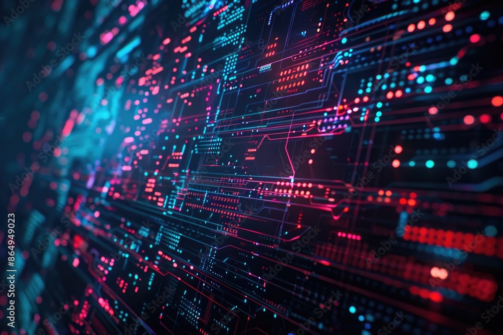 Close-up view of a computer screen with multiple lights and interfaces Close-up view of a computer screen with multiple lights and interfaces