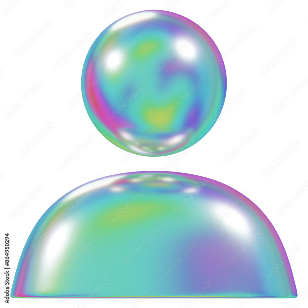 Metallic avatar png 3D user profile icon, transparent background Metallic avatar png 3D user profile icon, transparent background