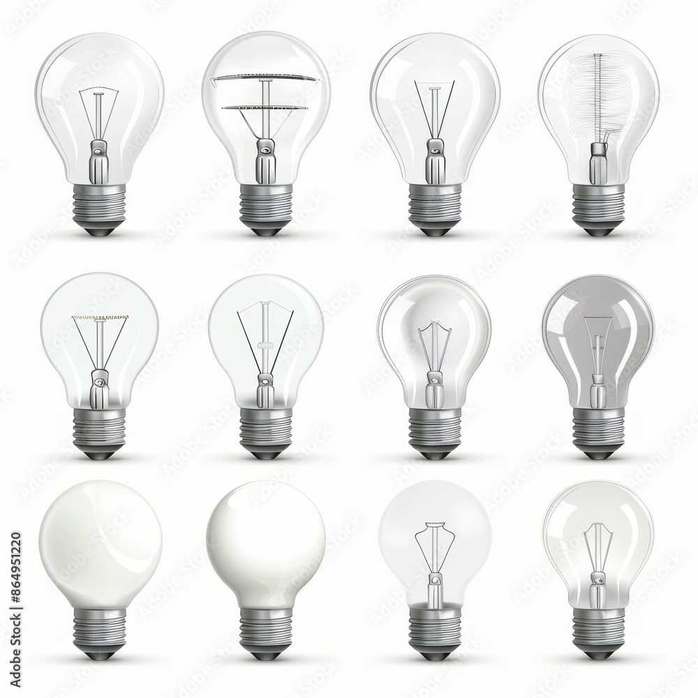 Graffiti light bulbs, lamp icon silhouettes set, lightbulbs isolated, 3d realistic bulbs, creativity idea Graffiti light bulbs, lamp icon silhouettes set, lightbulbs isolated, 3d realistic bulbs, creativity idea