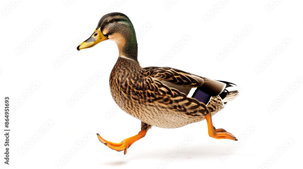 duck walk and run isolated on white background duck walk and run isolated on white background