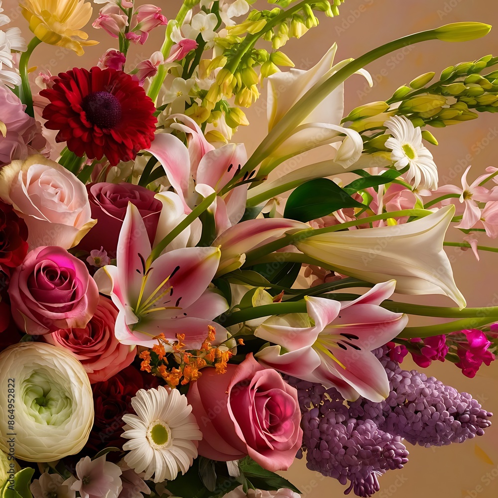 Beautiful bouquet of different flowers closeup Beautiful bouquet of different flowers closeup