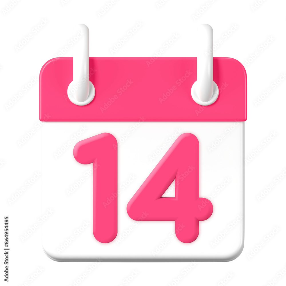 Pink Valentine's calendar png 3D element, transparent background Pink Valentine's calendar png 3D element, transparent background