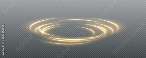 Festive sparkling frame, circle, ring png. Festive circle, ring, frame, for cards, invitations, banners, adverts. Neon frame, set of geometric frames. Vector png background with gold glowing lines.