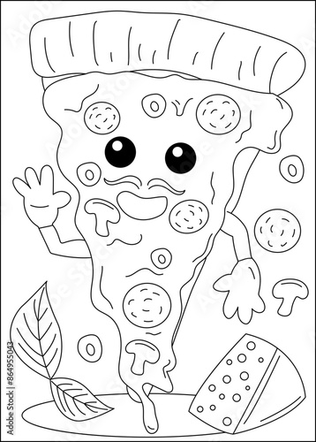 uncle fun pizza coloring book page
