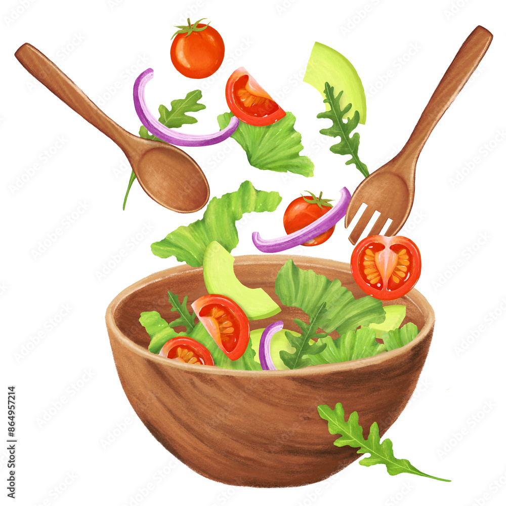 Salad bowl png illustration, healthy food, transparent background Salad bowl png illustration, healthy food, transparent background