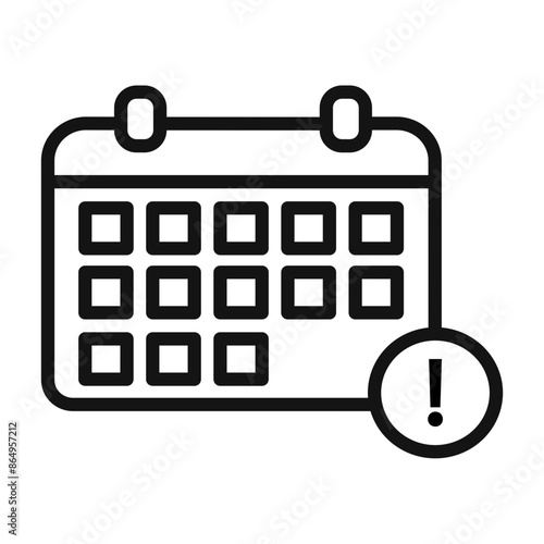 Critical Date Reminder Calendar Exclamation Icon for Schedulers