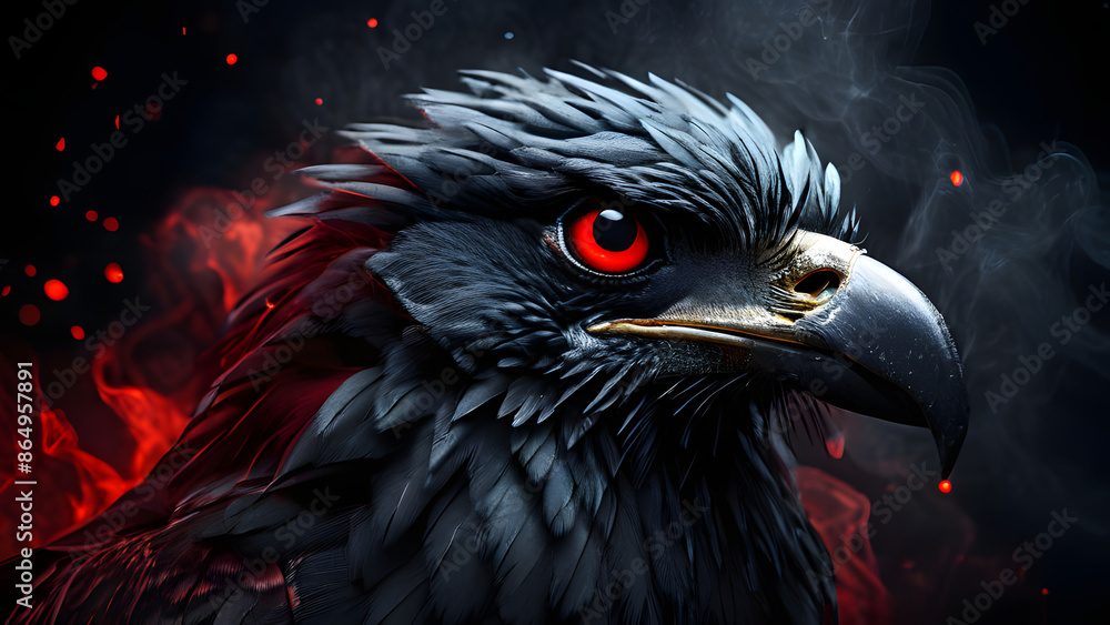 Fototapeta premium nature, bird, animal, wildlife, beautiful, background, birds, portrait, feather, beak, wild, eye, red, white, outdoor, natural, black, closeup, environment, color, avian, ornithology, green, brown, ou