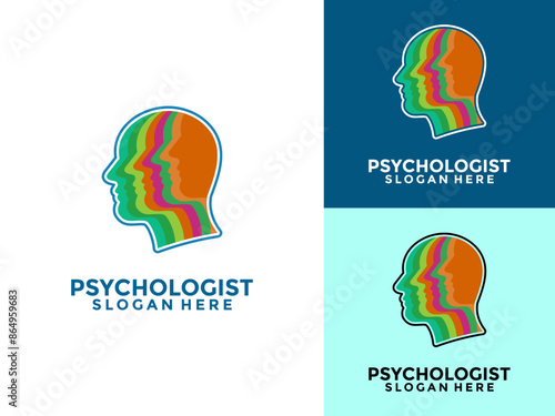Psychology Mental Health Vector graphic design logo icon, Colorful psychotherapist Logo for Business