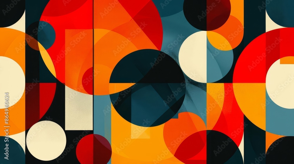 closeup flat design of A bold geometric design featuring intersecting circles and lines Use a color palette of reds, oranges, and blues closeup flat design of A bold geometric design featuring intersecting circles and lines Use a color palette of reds, oranges, and blues